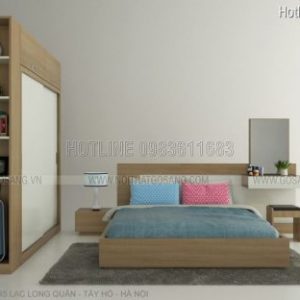 Giường tủ gỗ công nghiệp, thiết kế nội thất gỗ công nghiệp