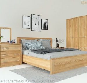 phòng ngủ gỗ tự nhiên, thi công thiết kế nội thất gỗ công nghiệp