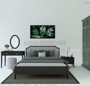 phòng ngủ gỗ tự nhiên, thi công thiết kế nội thất gỗ công nghiệp