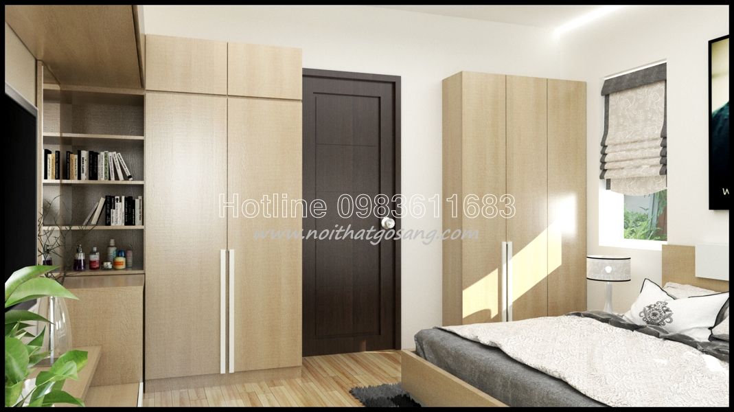 Nội thất phòng ngủ đẹp, thiết kế nội thất gỗ công nghiệp
