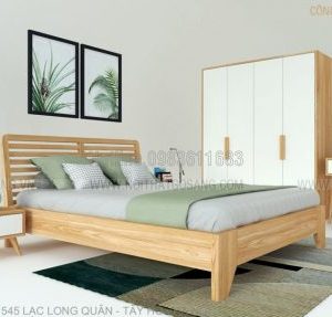 Bộ phòng ngủ gỗ tự nhiên, thiết kế nội thất gỗ công nghiệp